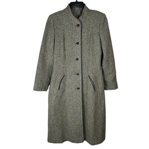 Vintage 50s 60s Jill‎ Jr 100% Pure Wool Long Over Coat Union Made in USA Small
